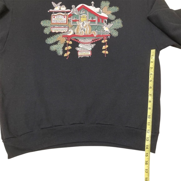 Vintage 90’s Graphic Pullover Sweatshirt Woodland Animals Cabincore Women’s XL - Picture 7 of 7